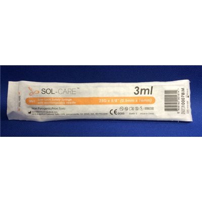 SYRINGE SAFETY IS 3CC 25G 5/8IN 100