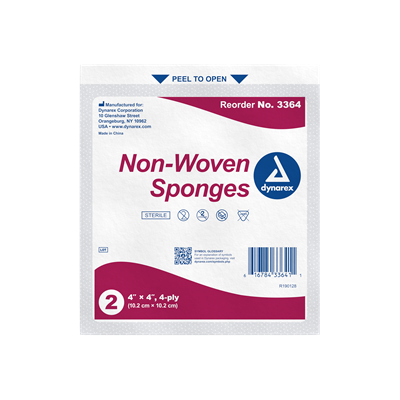 SPONGE NON-WOVEN ST 2'S 4X4 4PLY 25/BX