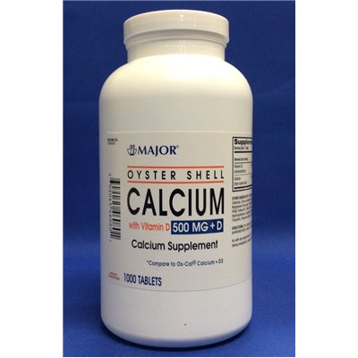 CALCIUM OYSTER SHELL 500MG +D 1000'S