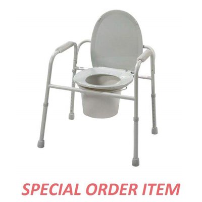 COMMODE ALL  ONE STEEL PLASTIC ARMS 1/CS