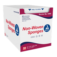 SPONGE NON-WOVEN ST 2'S 2X2 4PLY 50/BX